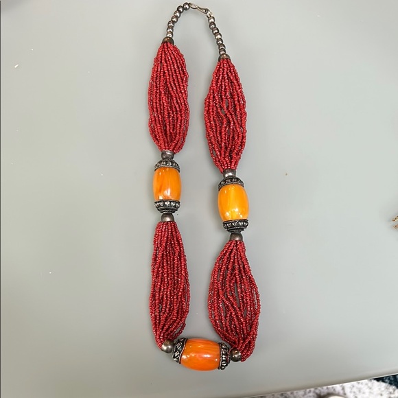 STUNNING ❤️ vintage NAVAJO Multi-strand Coral and...